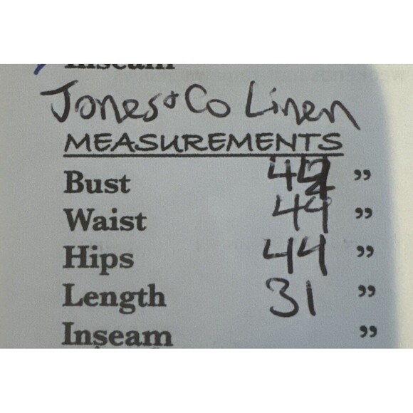 Jones & Co. 100% Linen White Popover Top Roll Tab Sleeve XL a24 - Picture 7 of 7